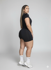 Enterizo Corto Activewear con mangas y zipper