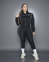 Set Activewear Jacket & Leggin Negro y Blanco
