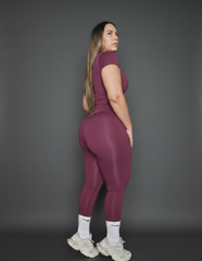 Set Activewear Camisa Manga & Leggin Color Vino