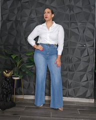 High rise wide fit jeans