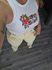 Tropical PR White Tank Top