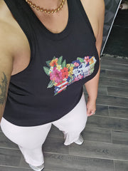 Tropical PR Black Tank Top
