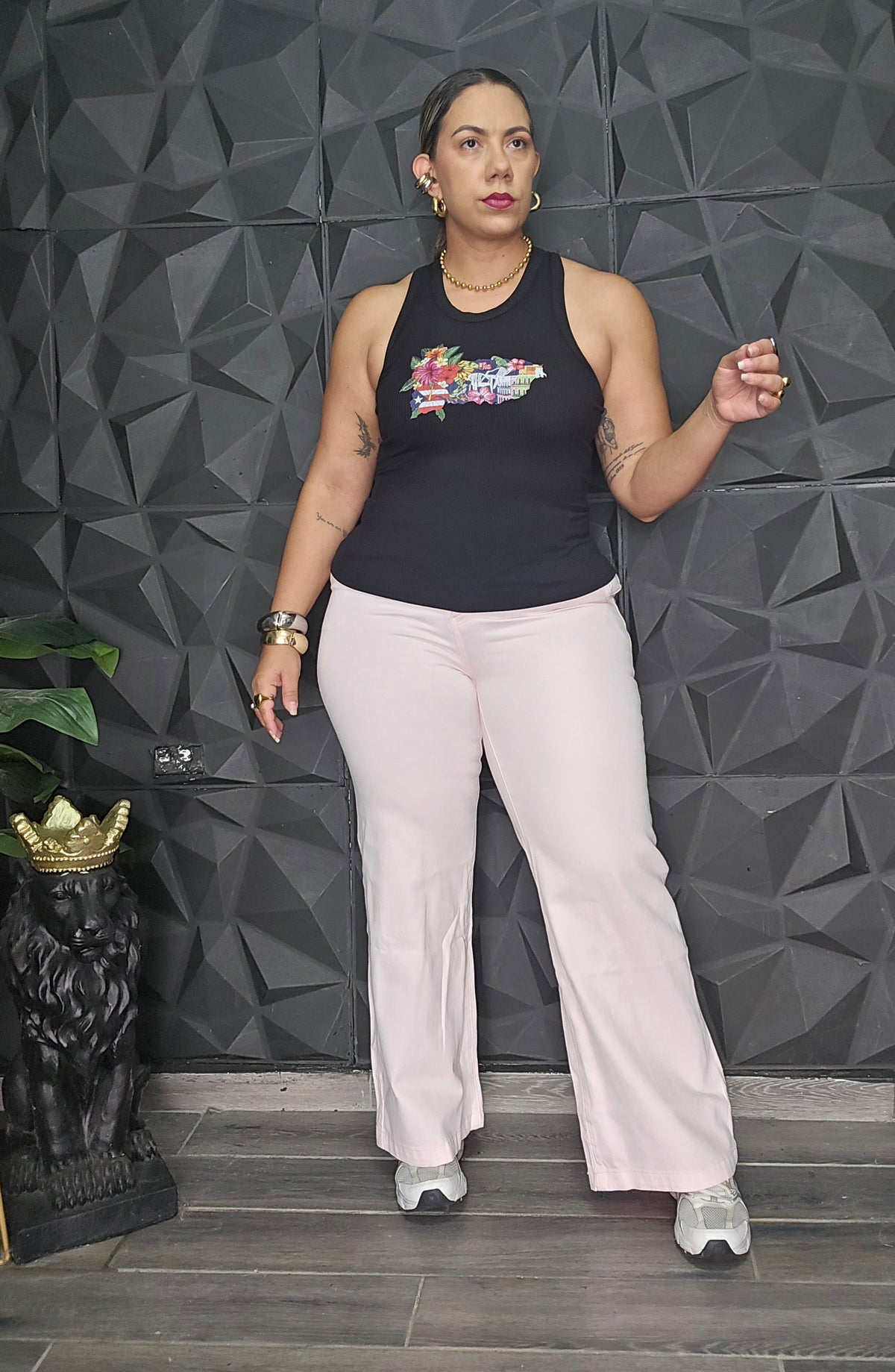 Tropical PR Black Tank Top