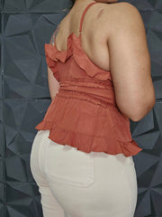 Camisa Ruffles Rust