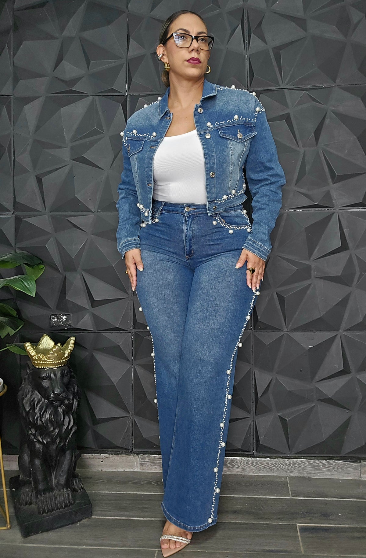 Jacket Mahón Con Perlas