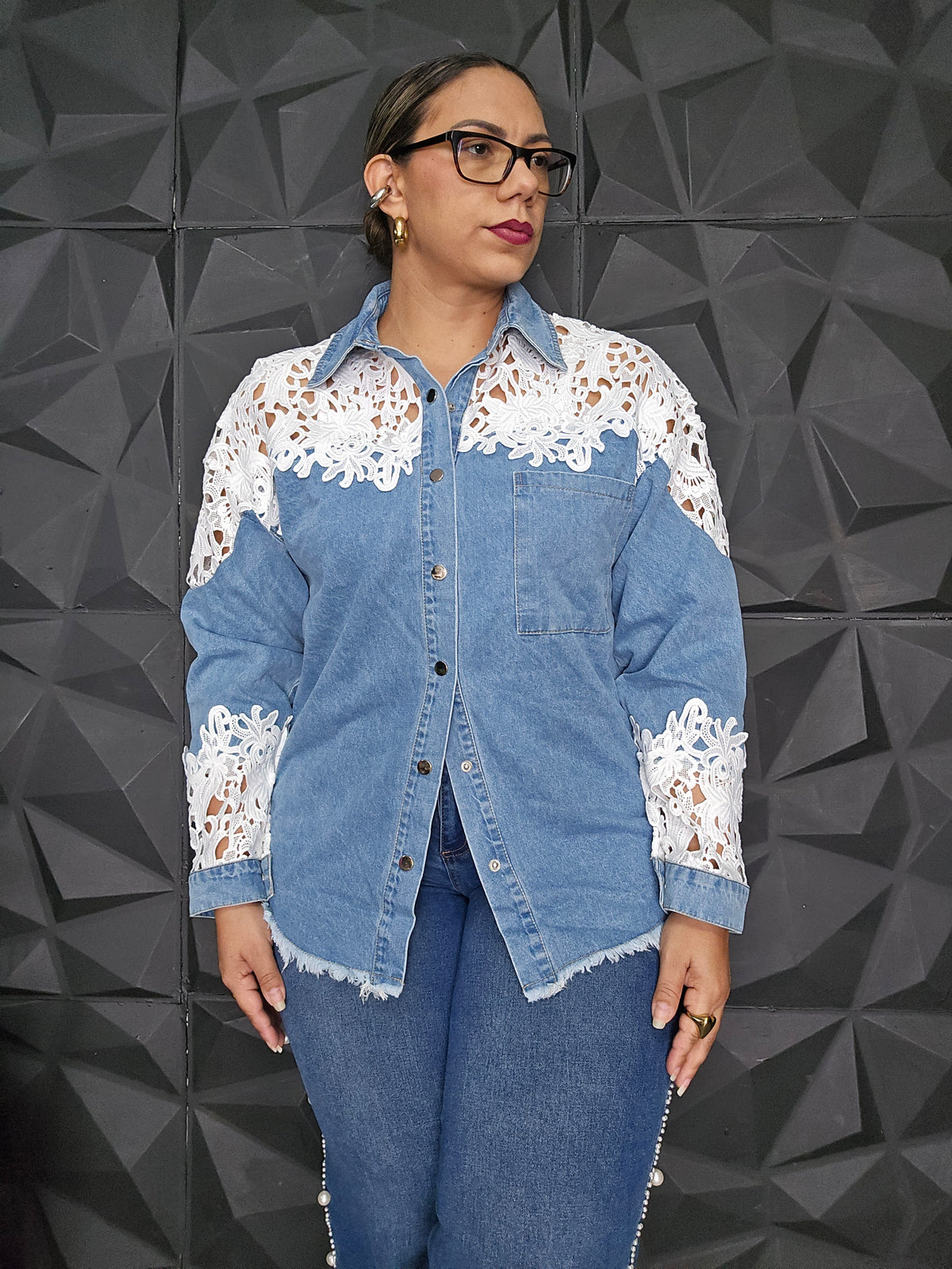 Camisa Manga larga Mahón & Lace