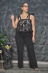Camisa Flowers en Negra
