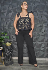 Camisa Flowers en Negra