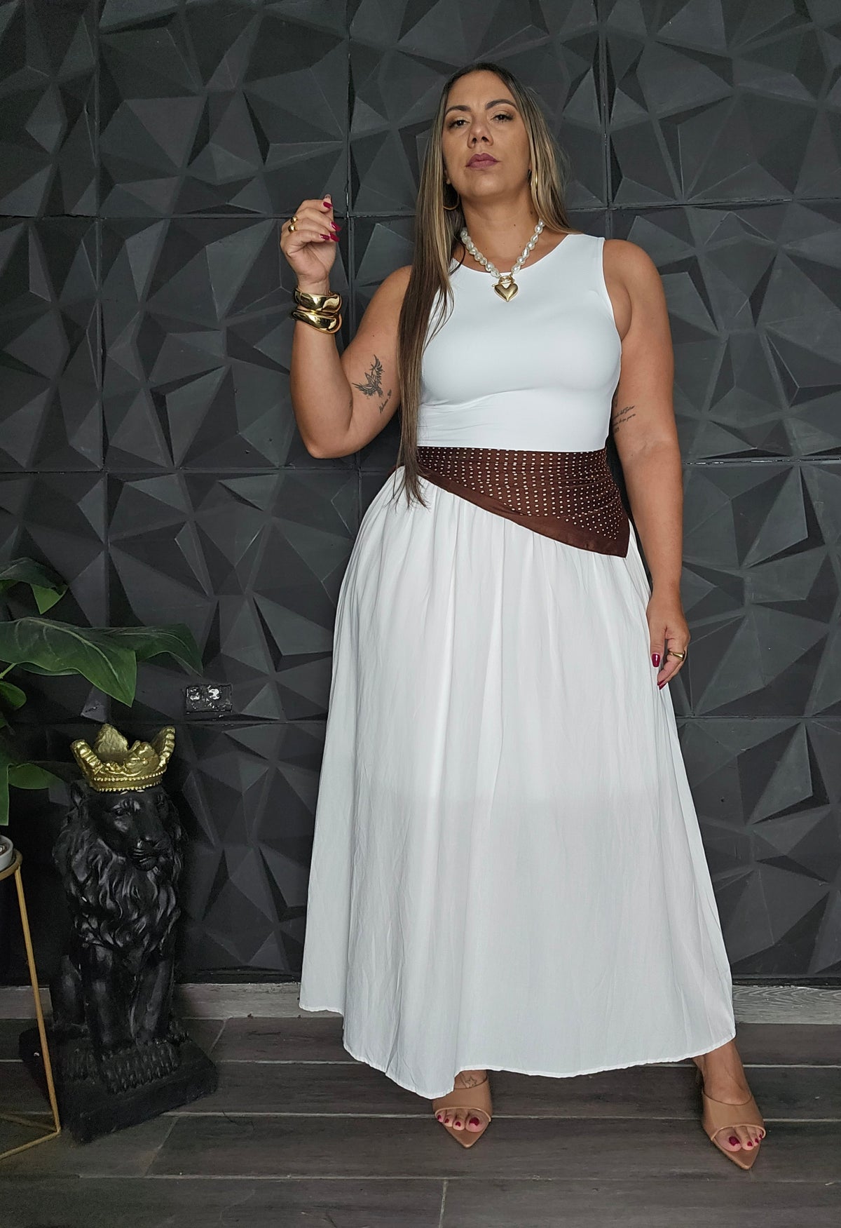 Traje largo blanco