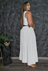 Traje largo blanco
