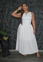 Traje largo blanco