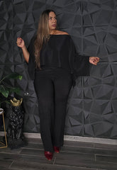 Restock Set Negro Texturizado con Top