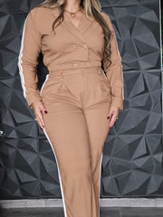 Set Jacket & Panta Beige Blanco