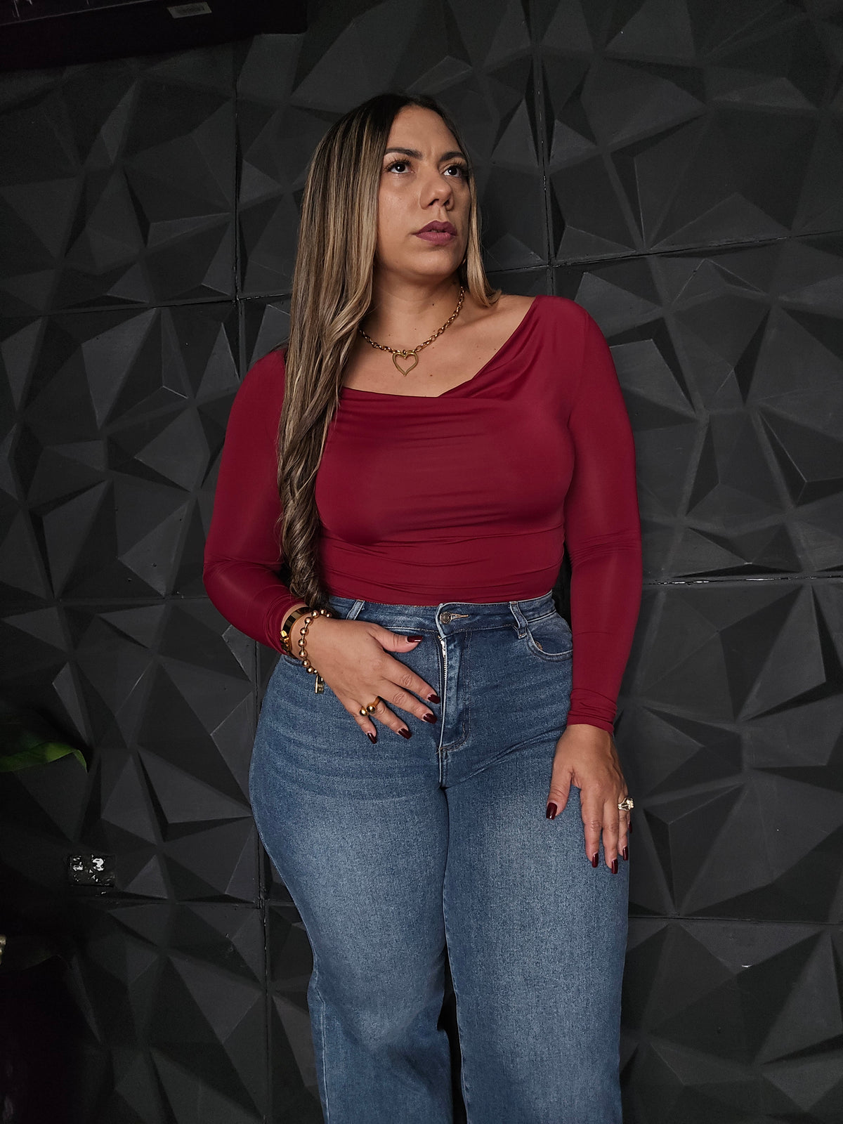 Camisa Manga Larga Spandex Vino