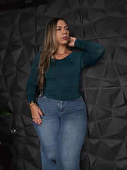 Camisa Manga Larga Spandex Verde