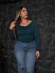 Camisa Manga Larga Spandex Verde