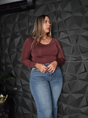 Camisa Manga Larga Spandex Chocolate