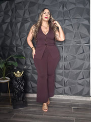 Set de Vest & Pantalón Chocolate