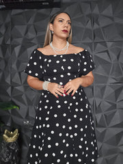 Traje Polka Dot Negro & Blanco