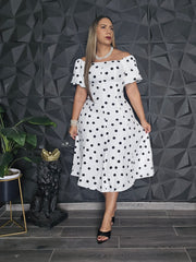 Traje Polka Dot Blanco & Negro