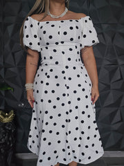 Traje Polka Dot Blanco & Negro
