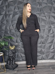 Jumpsuit Stretch Manga Larga Texturizado