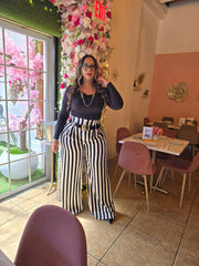 Palazo Black & White Stripe