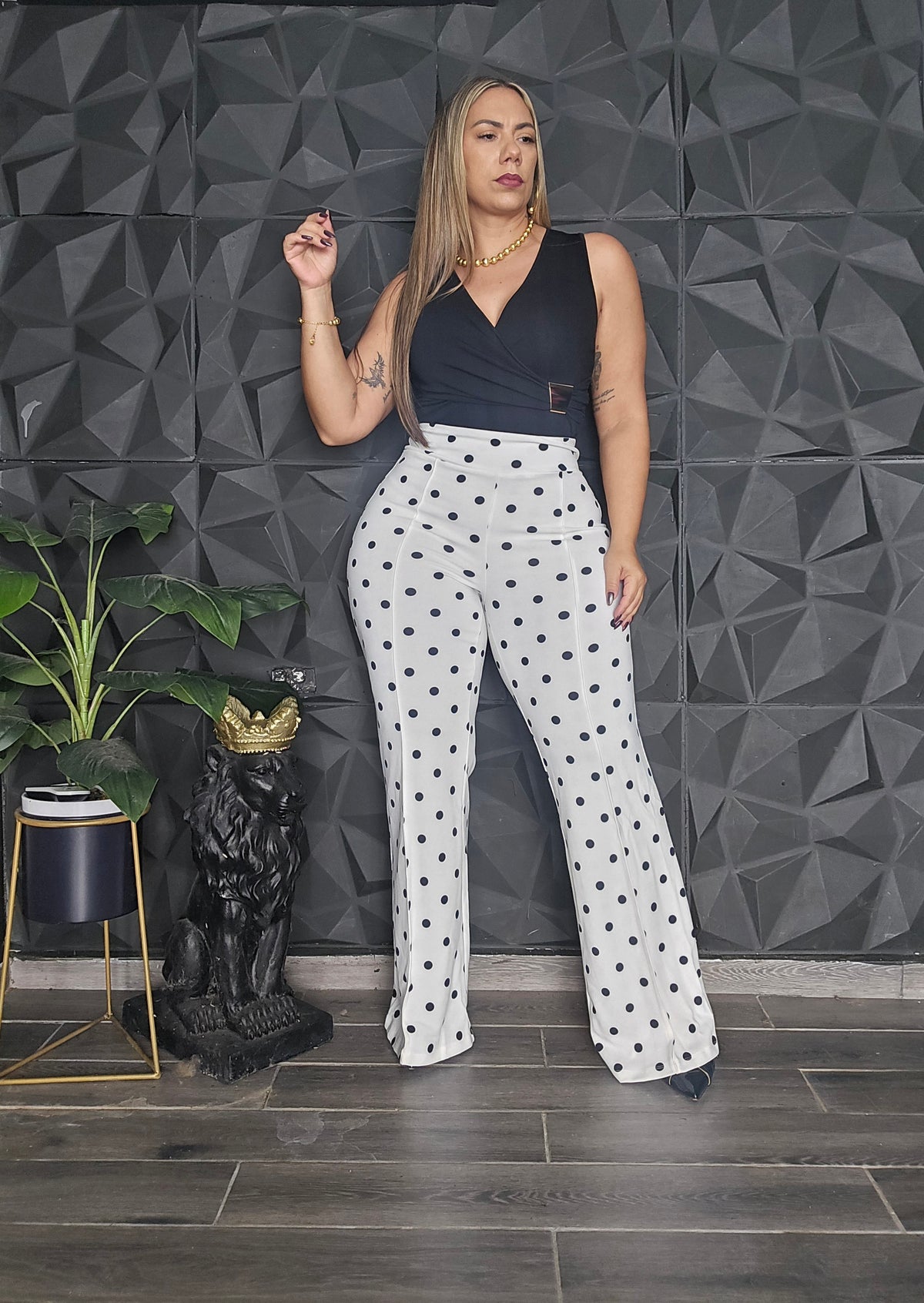 Pantalón Polka Dot Blanco & Negro Expandes