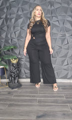 Set Negro Detalle Dorado Super Stretch