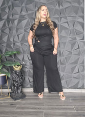 Set Negro Detalle Dorado Super Stretch