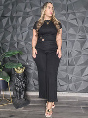 Set Negro Detalle Dorado Super Stretch