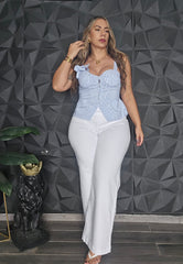 Camisa Líneas Blanca & Azul Baby Blue