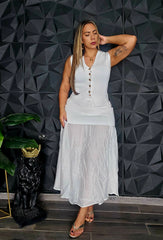 Set de Vest & Falda Blanca Strech