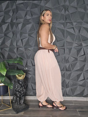 Jumpsuit Strapless Aladin Beige Strech