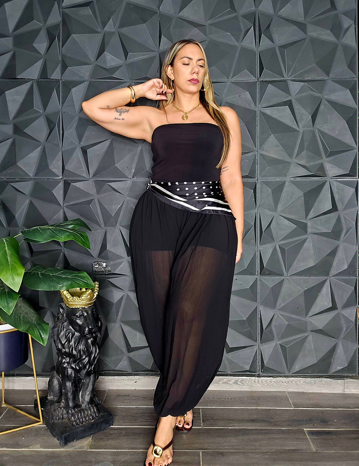 Jumpsuit Strapless Negro Aladin Strech