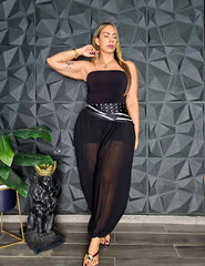 Jumpsuit Strapless Negro Aladin Strech