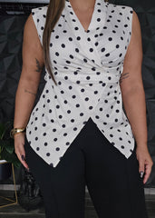 Camisa Satinada Polka Dot