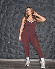 Set Activewear Camisilla & Leggin Chocolate & Blanco
