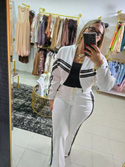 Set de Jacket Rib Blanco & Negro Strech Línea Colombiana