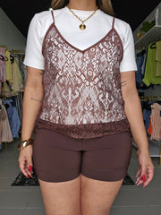 Camis Lace Chocolate Colombiana