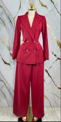 Burgandy Blazer Pant Set
