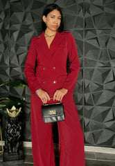 Burgandy Blazer Pant Set