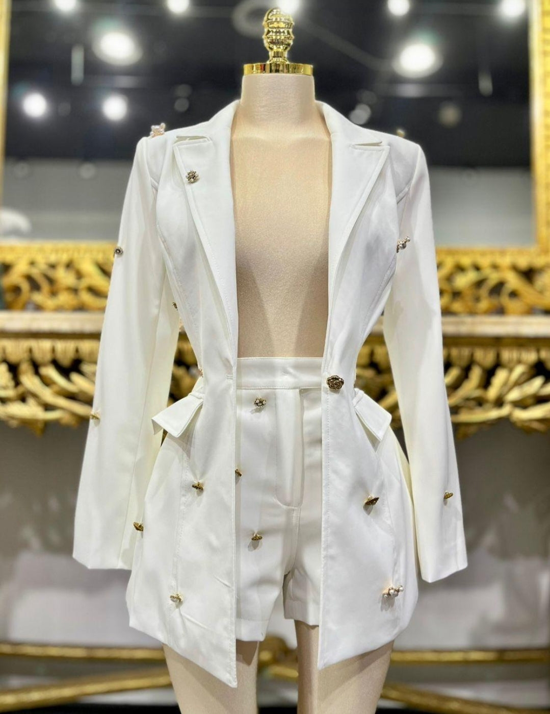 Blazer Blanco Apliqué
