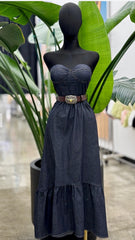 Traje strapless en denim