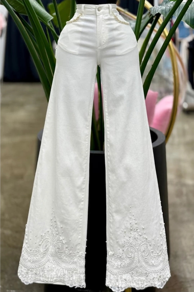 Mahón Perlas & Lace Blanco