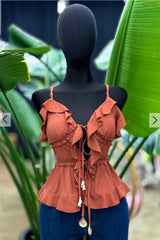 Camisa Ruffles Rust