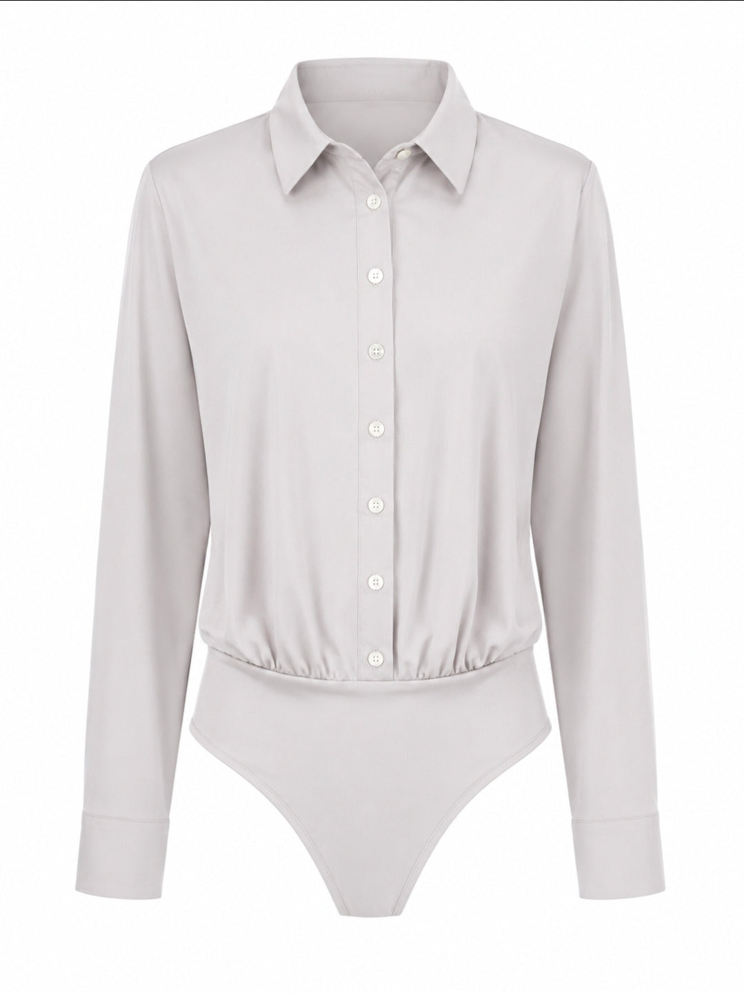 Body Stretch Manga Larga Botton Down Crema
