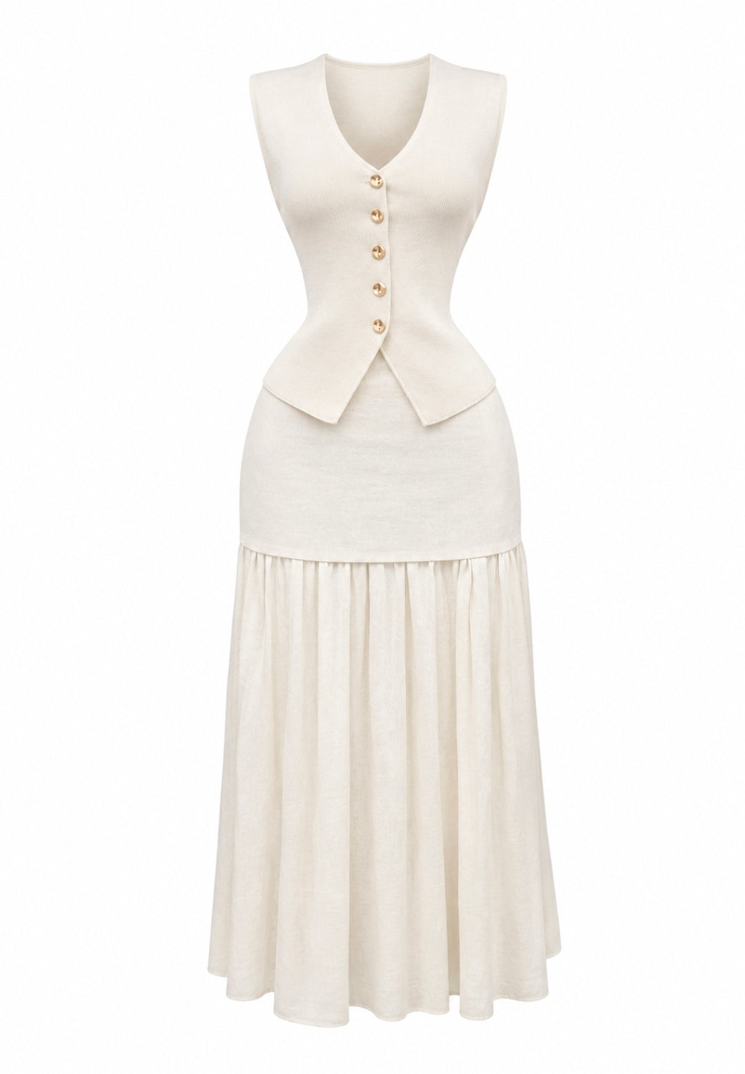 Set de Vest & Falda Blanca Strech