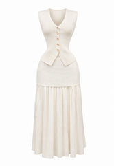 Set de Vest & Falda Blanca Strech