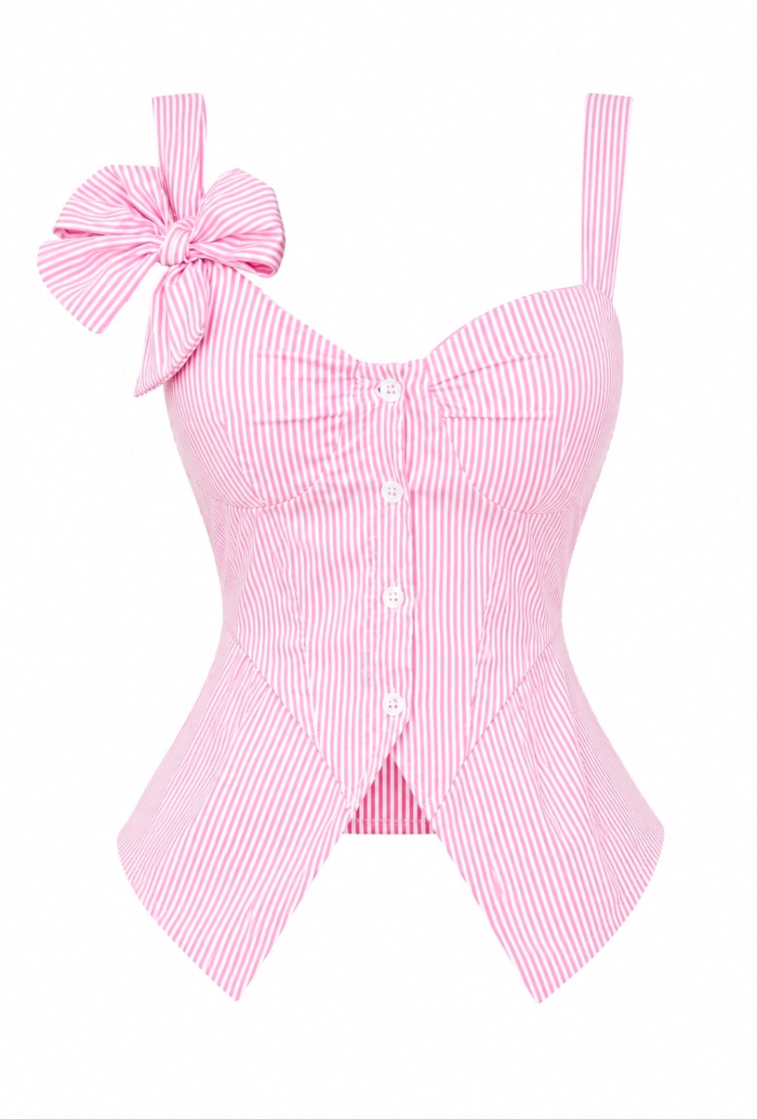 Camisa Líneas Rosa & Blancas
